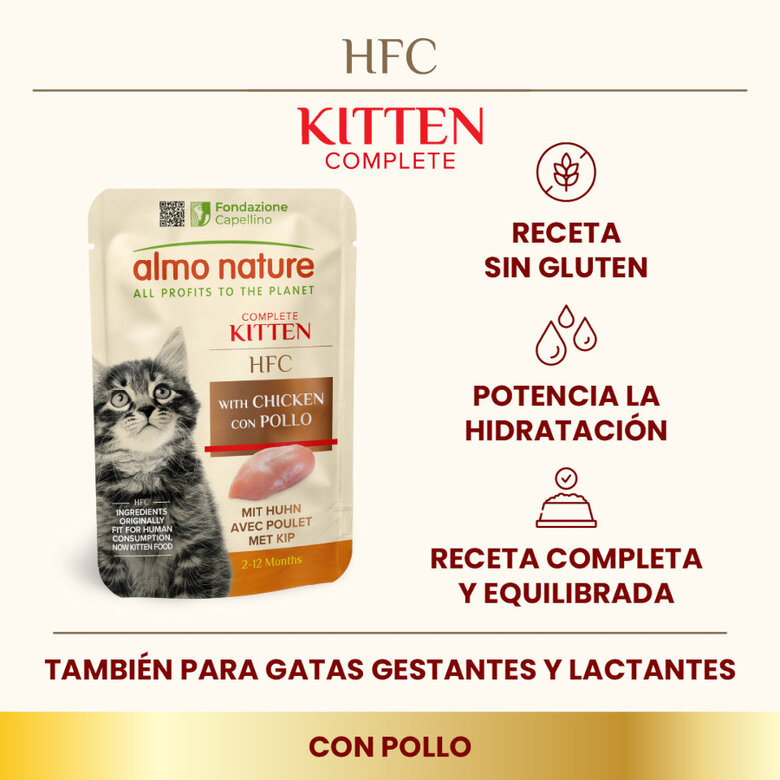 55 g Almo Nature Kitten HFC Frango saqueta para gatos,  Imagem número 2 55 g Almo Nature Kitten HFC Frango saqueta para gatos, , large Imagem número 2